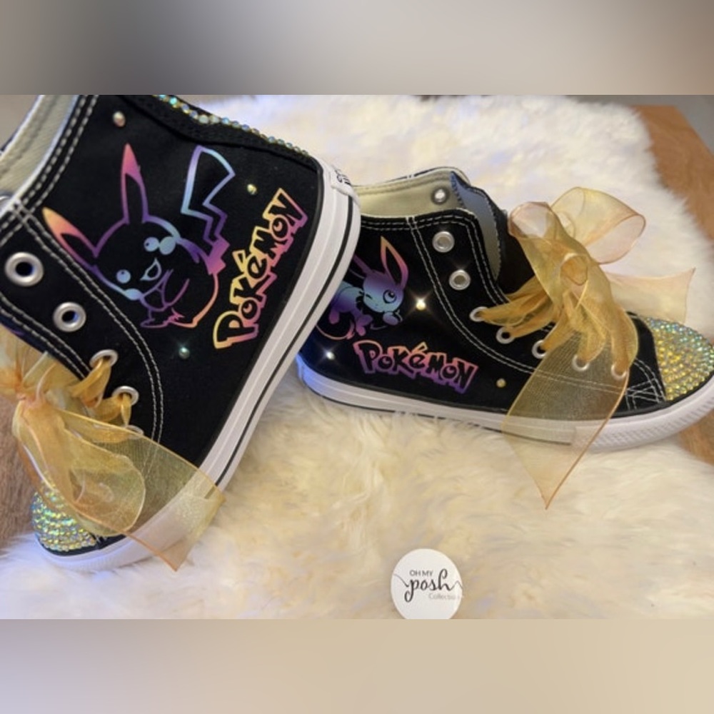 Girls Pokémon Custom Converse Shoes NWB